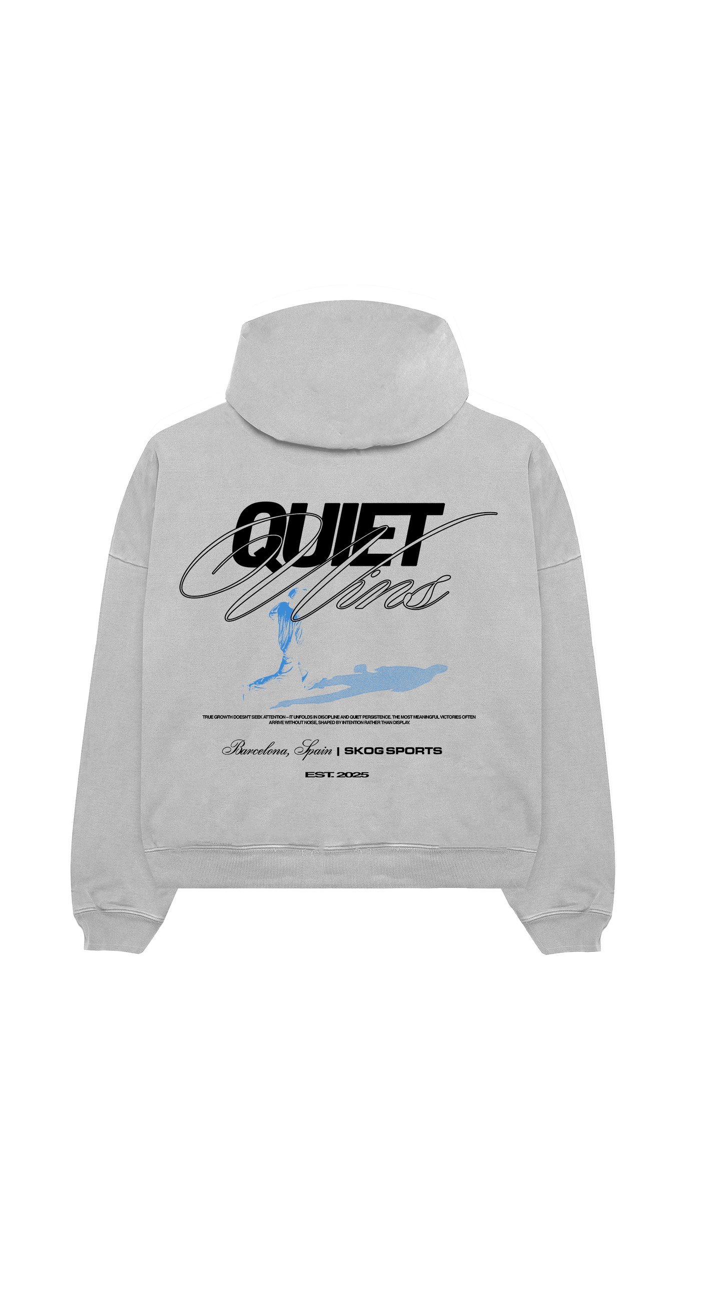 Grey Melange Quiet Wins (002 Edition) Hoodie