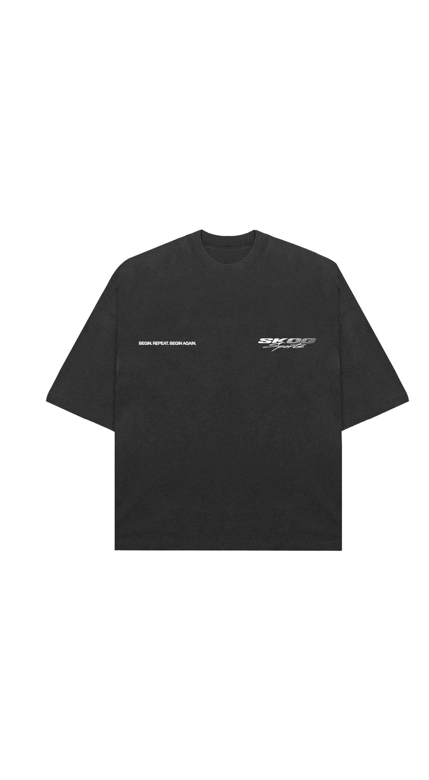 Black Begin. Repeat. Again. Oversized T-Shirt