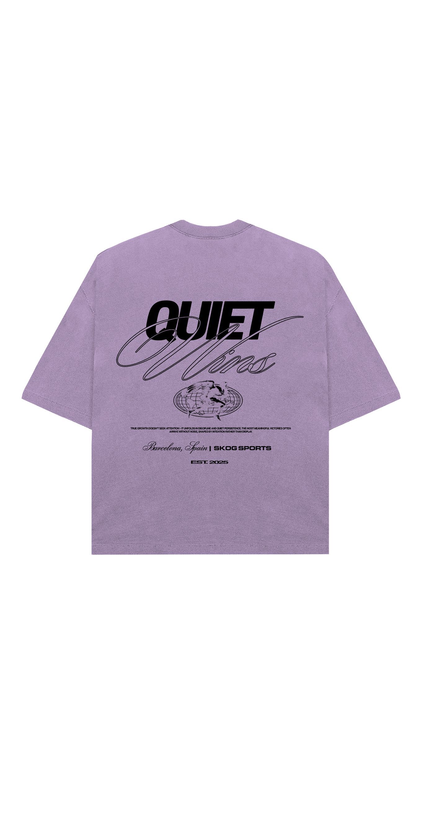 Lilac Quiet Wins 002 Oversized T-Shirt