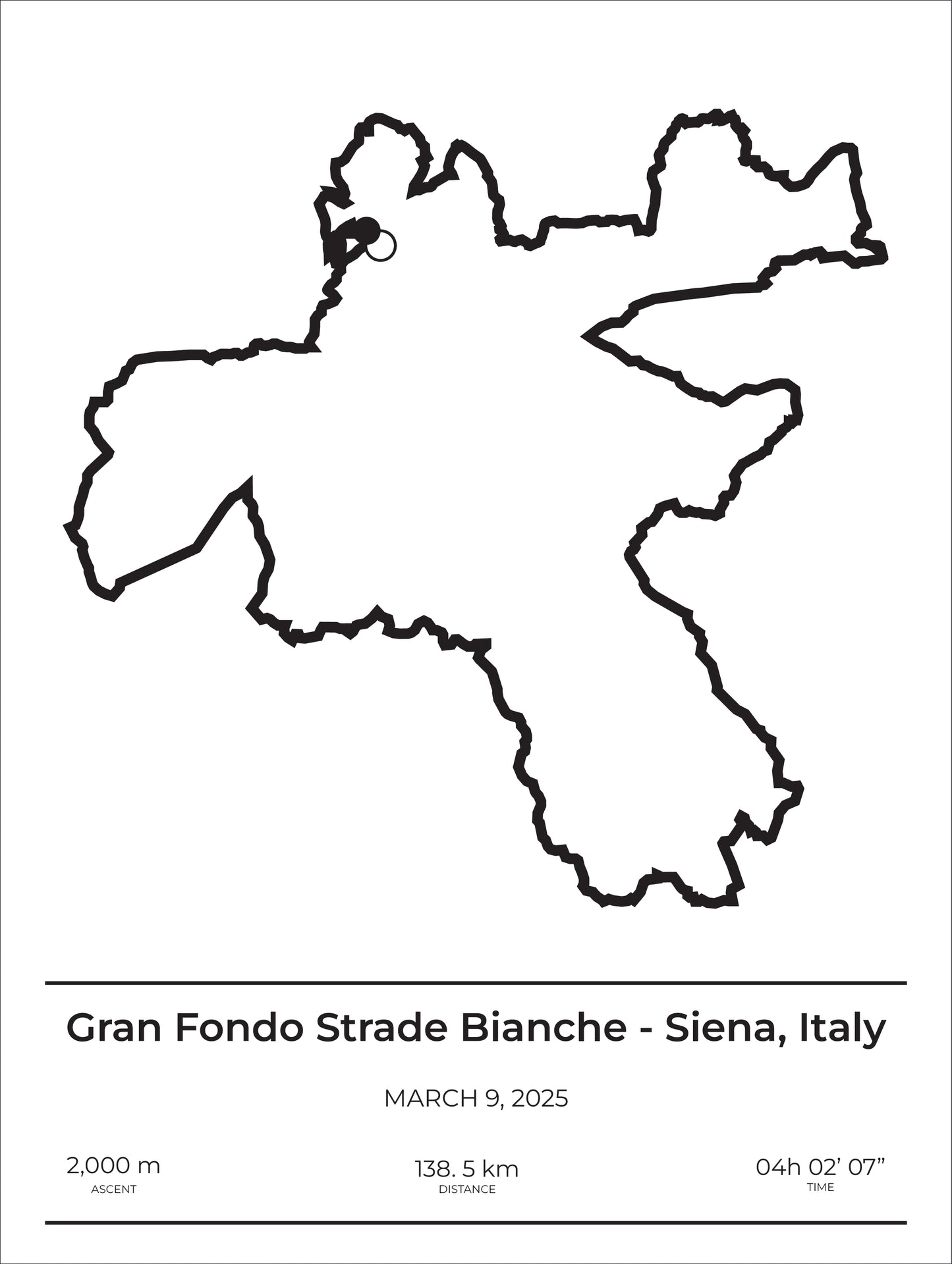 2025 Gran Fondo Strade Bianche Poster - 138 km