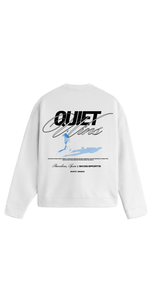 White Quiet Wins (002 Edition) — Organic Sweatshirt