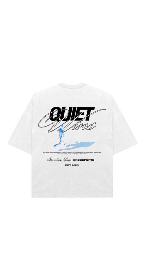 White Quiet Wins 002 Oversized T-Shirt
