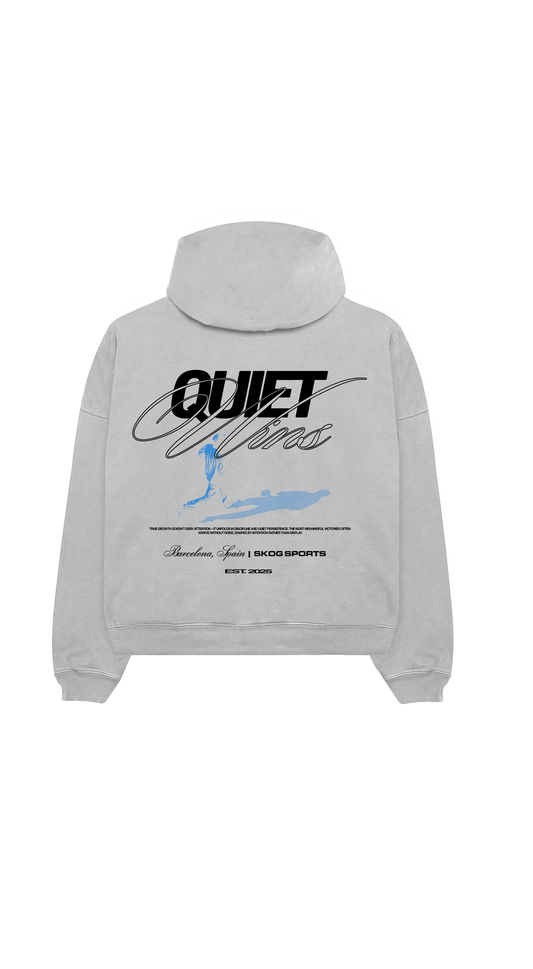 Grey Melange Quiet Wins (002 Edition) Hoodie