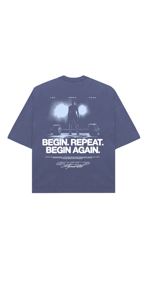French Navy Begin. Repeat. Again. Oversized T-Shirt