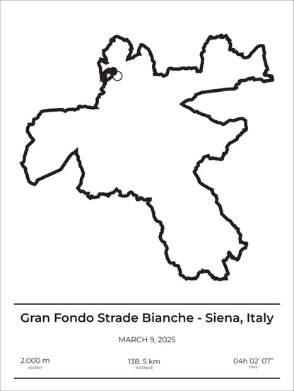 2025 Gran Fondo Strade Bianche Poster - 138 km